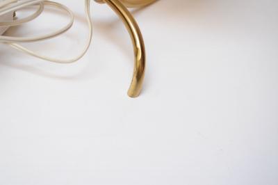 Oscar Torlasco Pair of Petite Brass and Glass Tripod Bedside Table Lamps by Oscar Torlasco