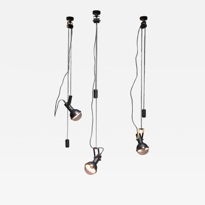 Oscar Torlasco Set of three Oscar Torlasco pendants with counterweight
