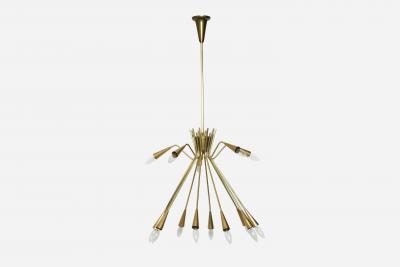 Oscar Torlasco Sputnik chandelier by Oscar Torlasco in brass Italy circa 1960s