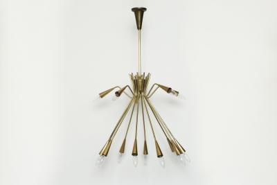 Oscar Torlasco Sputnik chandelier by Oscar Torlasco in brass Italy circa 1960s