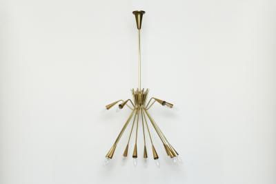 Oscar Torlasco Sputnik chandelier by Oscar Torlasco in brass Italy circa 1960s