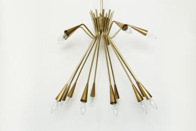 Oscar Torlasco Sputnik chandelier by Oscar Torlasco in brass Italy circa 1960s