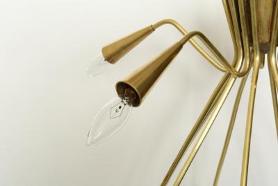 Oscar Torlasco Sputnik chandelier by Oscar Torlasco in brass Italy circa 1960s