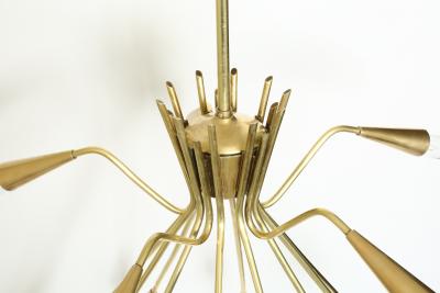 Oscar Torlasco Sputnik chandelier by Oscar Torlasco in brass Italy circa 1960s