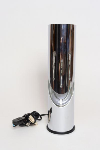 Oscar Torlasco Vintage Italian Chrome and Glass Collapsible Table Lamp by Oscar Torlasco