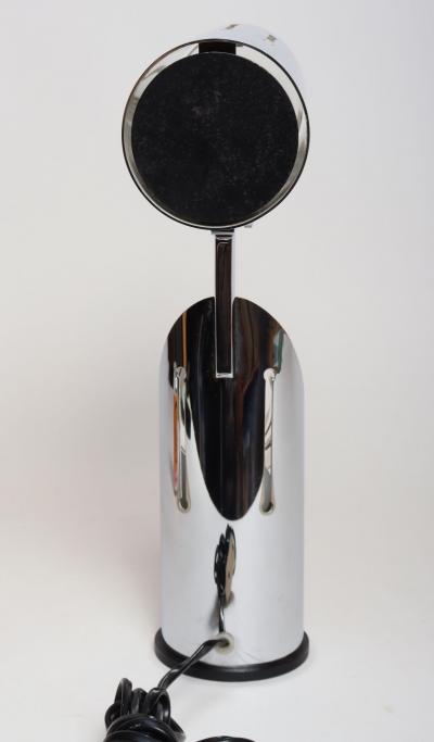 Oscar Torlasco Vintage Italian Chrome and Glass Collapsible Table Lamp by Oscar Torlasco