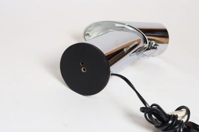 Oscar Torlasco Vintage Italian Chrome and Glass Collapsible Table Lamp by Oscar Torlasco