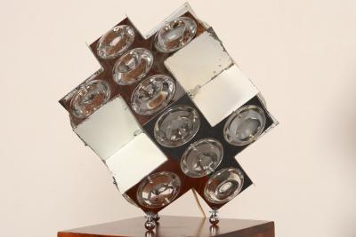 Oscar Torlasco Vintage Italian Modernist Stilkronen Chrome Table Lamp by Oscar Torlasco