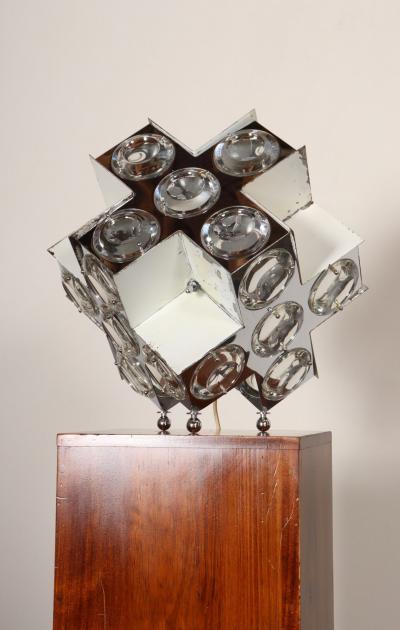 Oscar Torlasco Vintage Italian Modernist Stilkronen Chrome Table Lamp by Oscar Torlasco