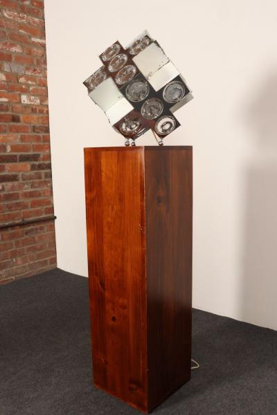 Oscar Torlasco Vintage Italian Modernist Stilkronen Chrome Table Lamp by Oscar Torlasco