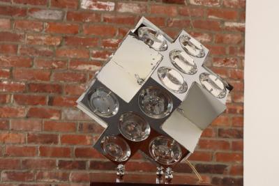 Oscar Torlasco Vintage Italian Modernist Stilkronen Chrome Table Lamp by Oscar Torlasco