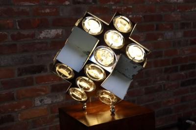 Oscar Torlasco Vintage Italian Modernist Stilkronen Chrome Table Lamp by Oscar Torlasco