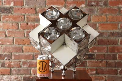 Oscar Torlasco Vintage Italian Modernist Stilkronen Chrome Table Lamp by Oscar Torlasco