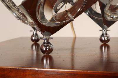Oscar Torlasco Vintage Italian Modernist Stilkronen Chrome Table Lamp by Oscar Torlasco