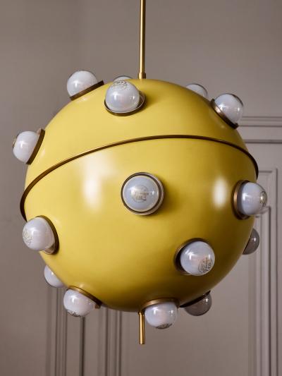 Oscar Torlasco Yellow Mod 551 Chandelier by Oscar Torlasco for Lumi