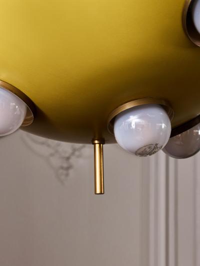 Oscar Torlasco Yellow Mod 551 Chandelier by Oscar Torlasco for Lumi