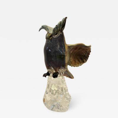 Oscar Zanetti Murano Glass Owl by Oscar Zanetti