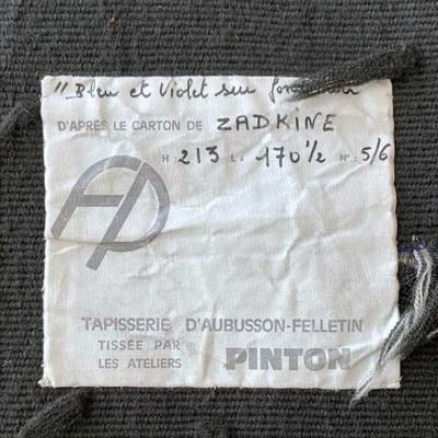 Ossip Zadkine Bleu et violet sur fond noir