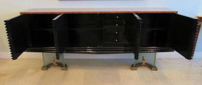 Osvaldo Borsani A Fine Zebrawood Laquer Glass Bronze Sideboard Credenza Osvaldo Borsani