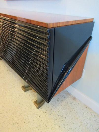 Osvaldo Borsani A Fine Zebrawood Laquer Glass Bronze Sideboard Credenza Osvaldo Borsani