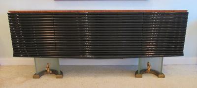 Osvaldo Borsani A Fine Zebrawood Laquer Glass Bronze Sideboard Credenza Osvaldo Borsani