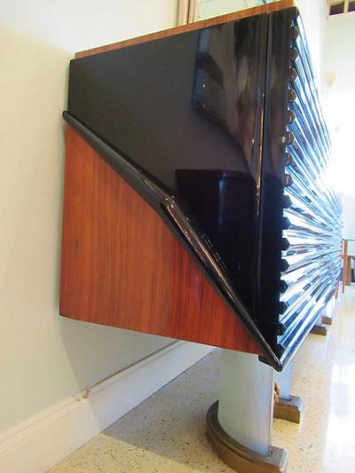 Osvaldo Borsani A Fine Zebrawood Laquer Glass Bronze Sideboard Credenza Osvaldo Borsani
