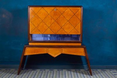 Osvaldo Borsani Amazing Mid Century Italian Bar Cabinet 1940 Attributed to Osvaldo Borsani