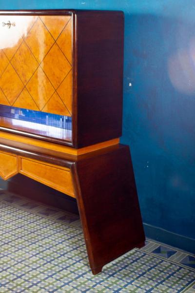 Osvaldo Borsani Amazing Mid Century Italian Bar Cabinet 1940 Attributed to Osvaldo Borsani