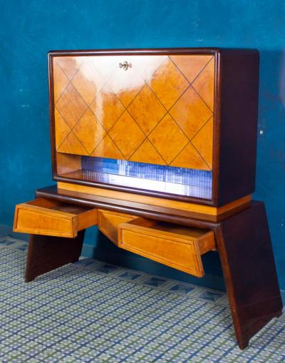 Osvaldo Borsani Amazing Mid Century Italian Bar Cabinet 1940 Attributed to Osvaldo Borsani