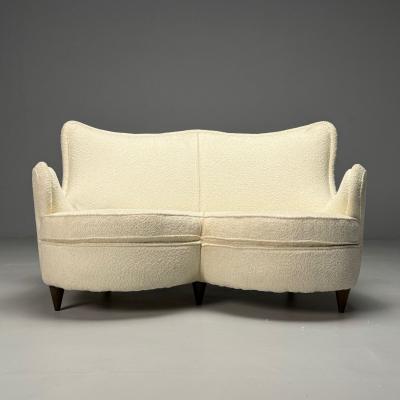 Osvaldo Borsani Attribution Heart Sofa Italian Mid Century Modern 1950s