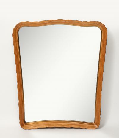 Osvaldo Borsani Carved Maple Mirror and Wall Mounted Rosewood Maple Console by Osvaldo Borsani