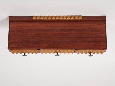 Osvaldo Borsani Carved Maple Mirror and Wall Mounted Rosewood Maple Console by Osvaldo Borsani