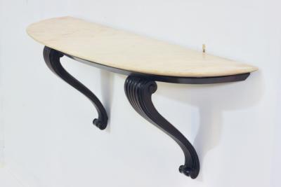 Osvaldo Borsani Carved Wood Base with Onyx Top Console by Osvaldo Borsani 1940 Italy