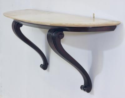 Osvaldo Borsani Carved Wood Base with Onyx Top Console by Osvaldo Borsani 1940 Italy