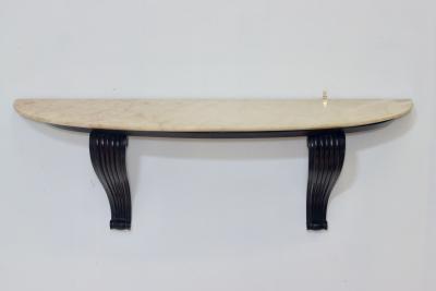 Osvaldo Borsani Carved Wood Base with Onyx Top Console by Osvaldo Borsani 1940 Italy