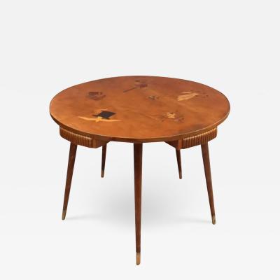 Osvaldo Borsani Fine 1940s 5 Legged Italian Game Table by Osvaldo Borsani