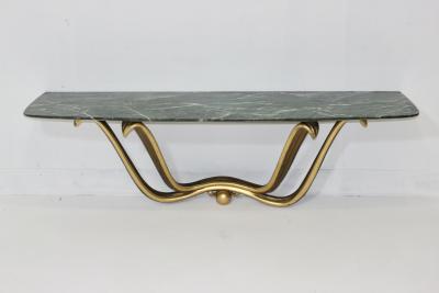 Osvaldo Borsani Gold Leafed Gesso Verde Antico Marble Console by Osvaldo Borsani 1945 Italy
