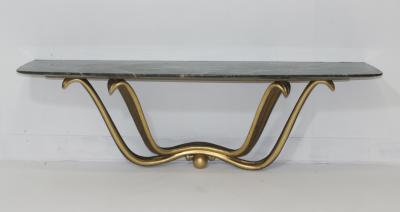 Osvaldo Borsani Gold Leafed Gesso Verde Antico Marble Console by Osvaldo Borsani 1945 Italy