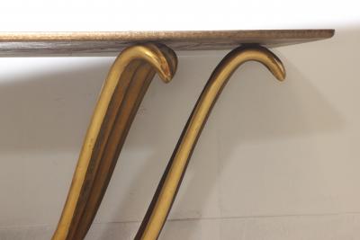 Osvaldo Borsani Gold Leafed Gesso Verde Antico Marble Console by Osvaldo Borsani 1945 Italy