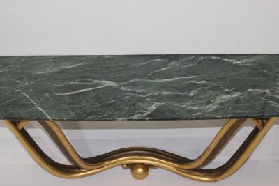 Osvaldo Borsani Gold Leafed Gesso Verde Antico Marble Console by Osvaldo Borsani 1945 Italy