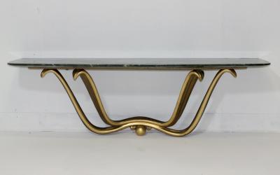 Osvaldo Borsani Gold Leafed Gesso Verde Antico Marble Console by Osvaldo Borsani 1945 Italy