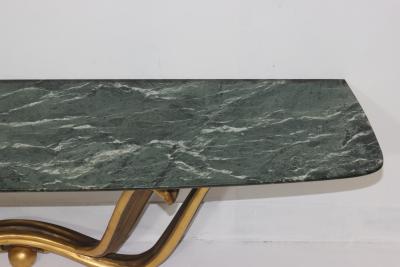 Osvaldo Borsani Gold Leafed Gesso Verde Antico Marble Console by Osvaldo Borsani 1945 Italy