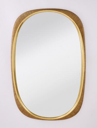 Osvaldo Borsani Important Borsani Gold Leaf Mirror Italy 1950s