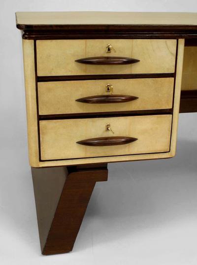 Osvaldo Borsani Italian 1940s Parchment Veneer Desk