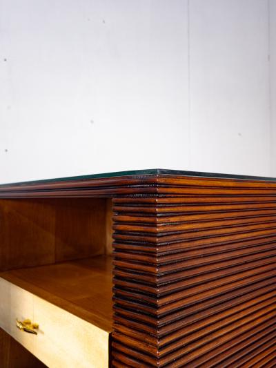 Osvaldo Borsani Italian Art Deco Nightstands in Parchment Attributed to Osvaldo Borsani 1940s