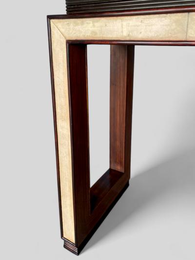 Osvaldo Borsani Italian Art Deco Parchment Cabinet Bar attributed to Osvaldo Borsani 1940s