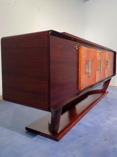 Osvaldo Borsani Italian Art Deco Sideboard with Bar Cabinet Attributed to Osvaldo Borsani 1940s