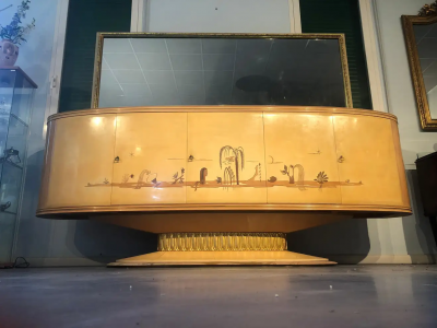 Osvaldo Borsani Italian Art Deco Sideboard with Mirror Italy 1940