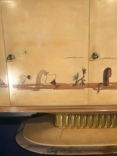 Osvaldo Borsani Italian Art Deco Sideboard with Mirror Italy 1940