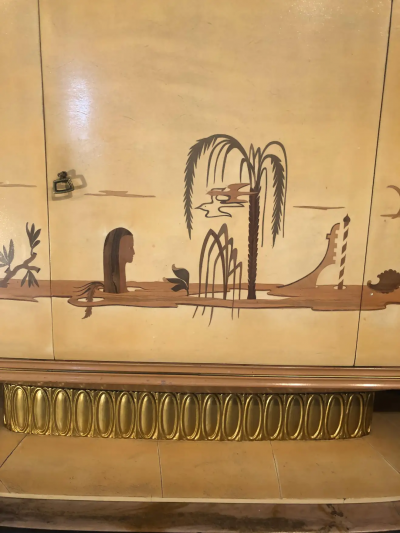 Osvaldo Borsani Italian Art Deco Sideboard with Mirror Italy 1940